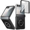 KEYSION Pouzdro s magnetickým prstenovým stojánkem otočným o 360° pro MagSafe pro Samsung Galaxy Z Flip 7 5G Kryt telefonu s pantem s ochranou displeje