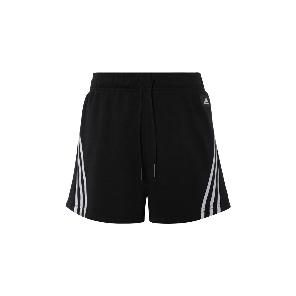 Adidas Contrast Stripe Drawstring Training Shorts Women Bottoms Black H57305