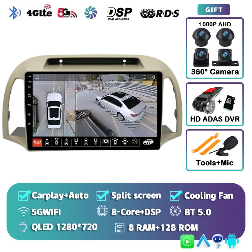 Android 14 Carplay Auto Car Radio For Nissan March Micra K12 2002-2010 Navigation Autoradio Audio Multimedia Video Player Stereo