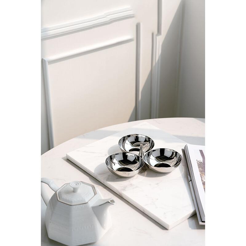 European style stainless steel tea plate Creative fruit plate Household tea table Snack candy Dim sum Dried fruit bowl Snack pla