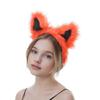 Kunstpelz Katzen Füchse Ohren Stirnband für Frauen Halloween Cosplay Kostüm Haarschmuck Fellige Tierohren Haarreif