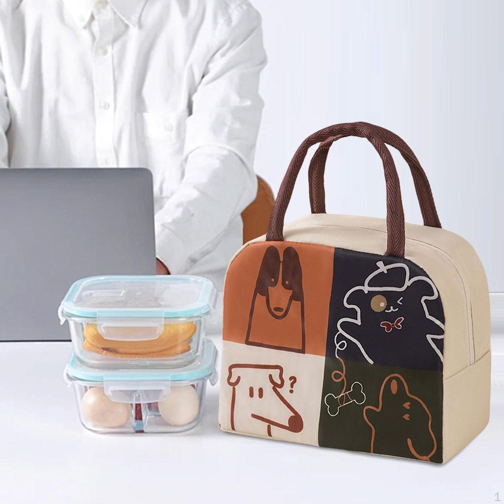 Insulated Thermal Bag Cute Lunch Box for Work Students Picnic
