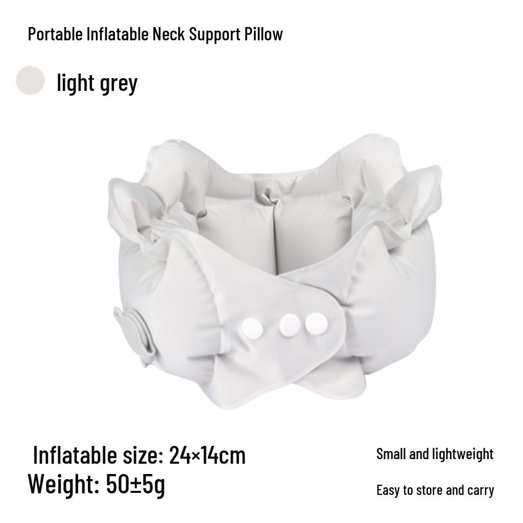 Inflatable U-shaped Travel Neck Pillow - Portable, Ergonomic, Height-Adjustable, Storable Milk Silk Design