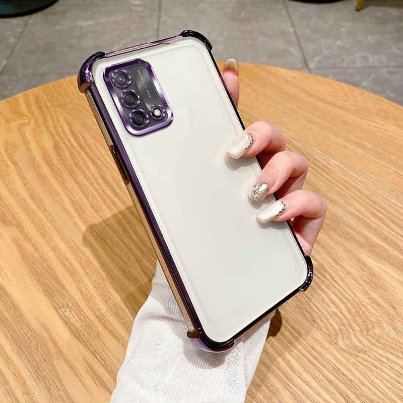 For OPPO F19 Case OPPO Reno6 Lite Phone Case OPPO A74 A95 4G A54 5G A74 5G Four Corners Thickening Shookproof Plating Back Cover