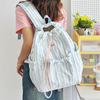Schultasche1011 Schultasche weiblich koreanische Version Sommer Streifen literarisch Ins-Stil Nische vielseitig einfach Rucksack mit großer Kapazität
