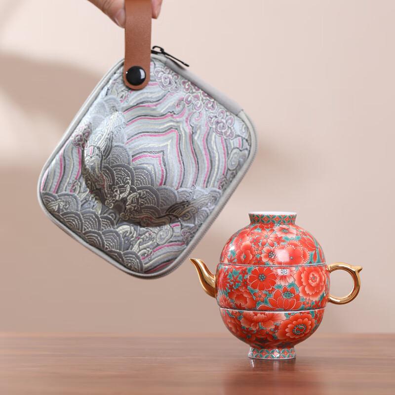 Дорожный чайный набор из каменной керамики - Издание «Красный дворец»