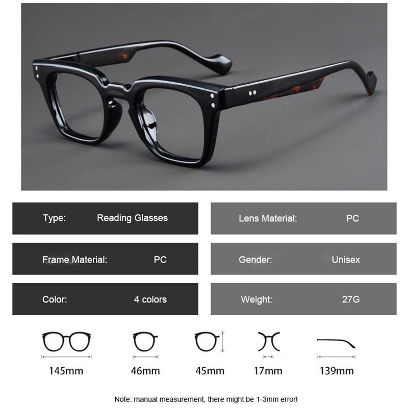 New Large Frame Square Presbyopic Reading Glasses Women Men Vintage Spectacles With 0 +1.0 +1.5 +2.0 +2.5 +3.0 +3.5 +4.0