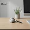 Small Animal Desk Decorations 3D Printed Chubby Hippo Figurine, Lazy Hippopotamus Statue, Cute Desktop Landscaping Props Ornament for Home Office