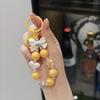 Colorful Beaded Bow Heart Keychain Pendant