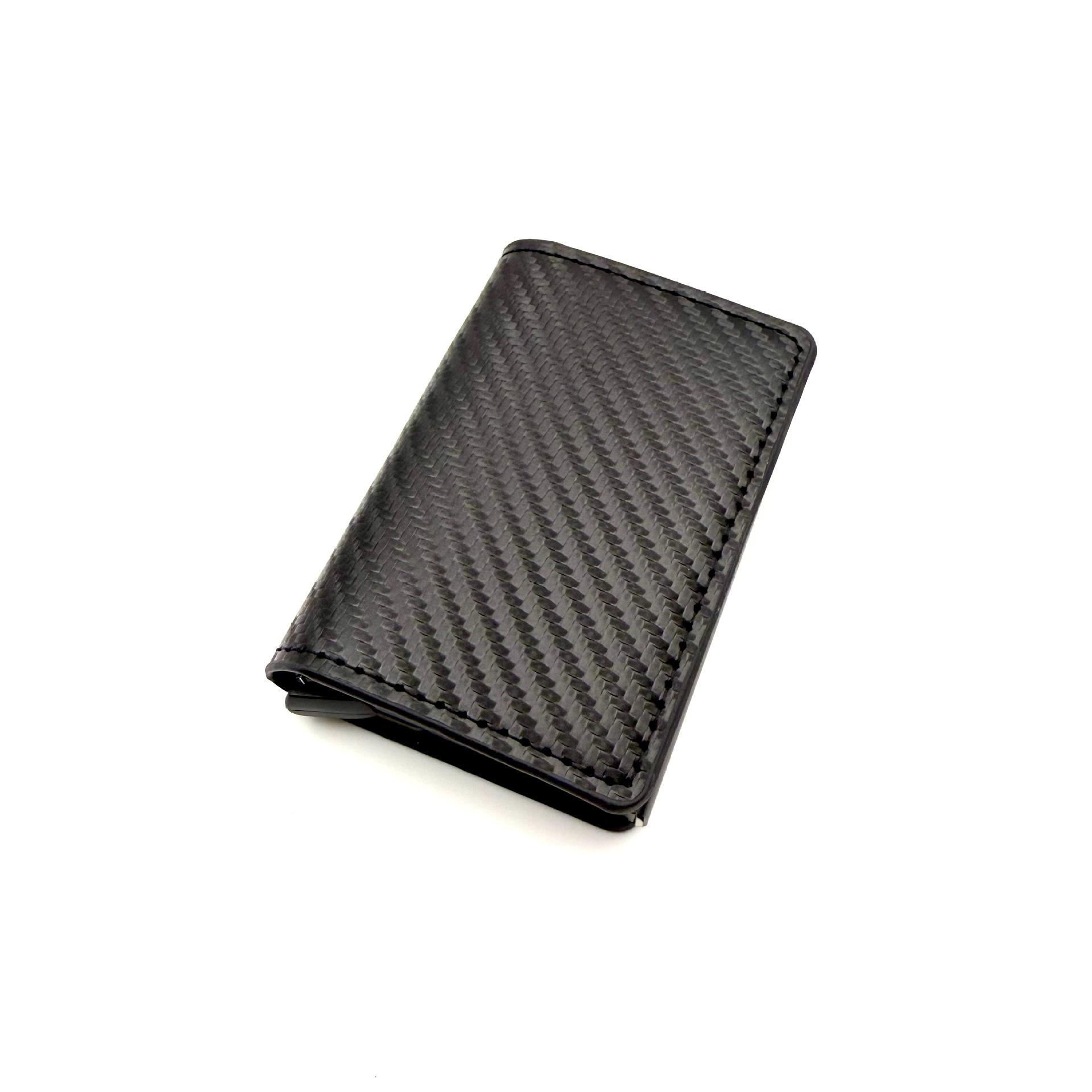 

Мужской кошелек из углеродного волокна с RFID-защитой, тонкий металлический держатель для кредитных карт, минималистичный алюминиевый зажим для денег, выдвижной картхолдер на 6 карт, наличные
