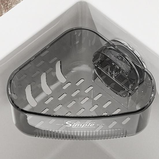Sink Strainer Basket Sponge Holder with Suction Cup Triangle Design Easy to Install Multifunctional Storage Rack Drainer Basket