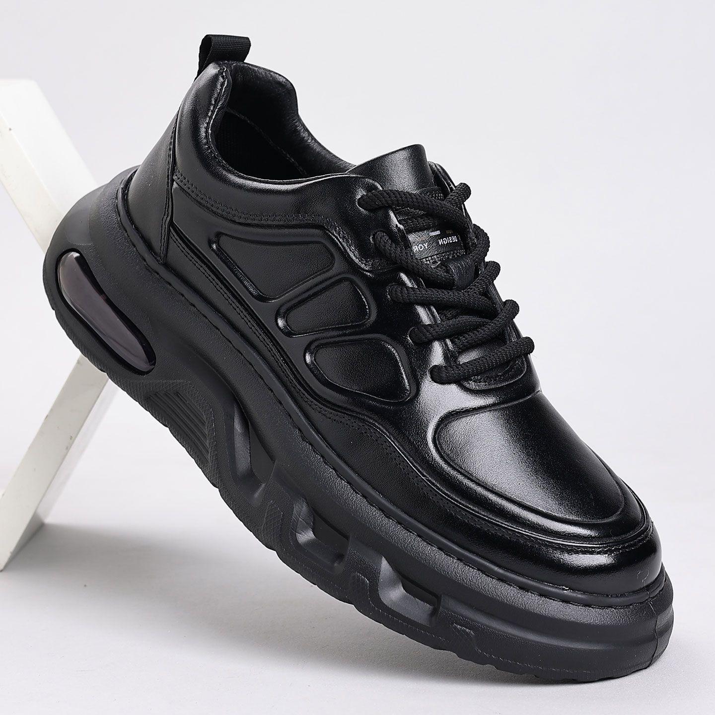 

Leather Shoes Men Luxury Trekking Casual Trendy Athletic Hoverboard Sneakers Air Cushi Shoe Outdoor Walking Chunky 38 чёрный