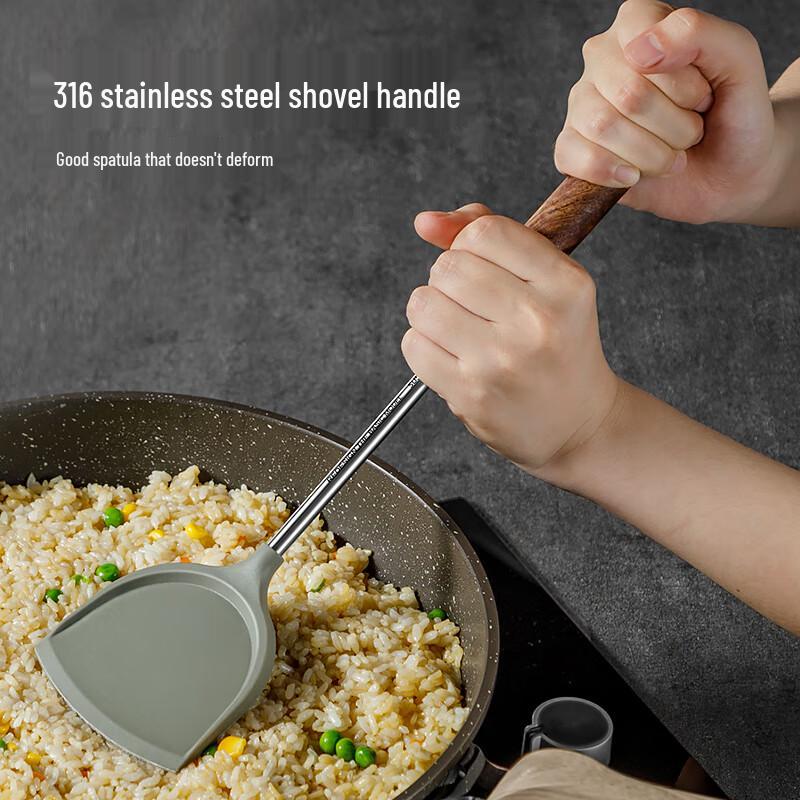 Chuda Huang Non-stick Silicone Spatula with Rosewood Handle