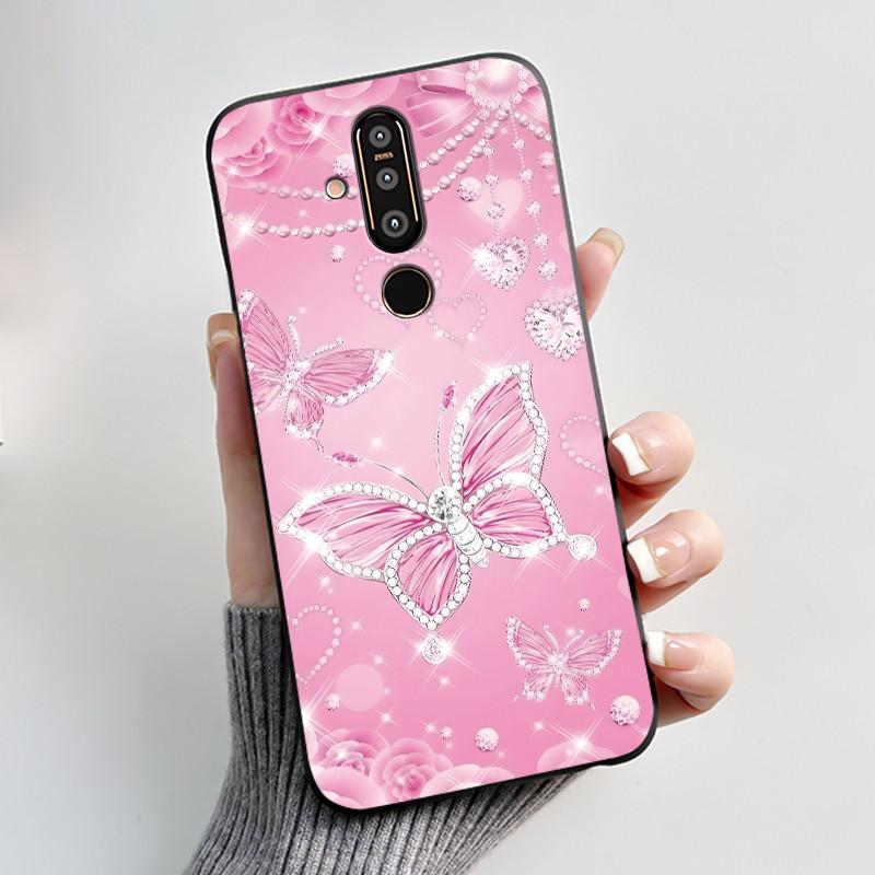 Printed Phone Case For Nokia 8.1 plus/NOKIA X71/Nokia 8 Soft Silicone Shell For Nokia 8 Sirocco Cover Cute Flower Cartoon Casing