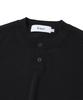 KNITTED Shellon Cooling Single Crop Henley Neck Knit Black