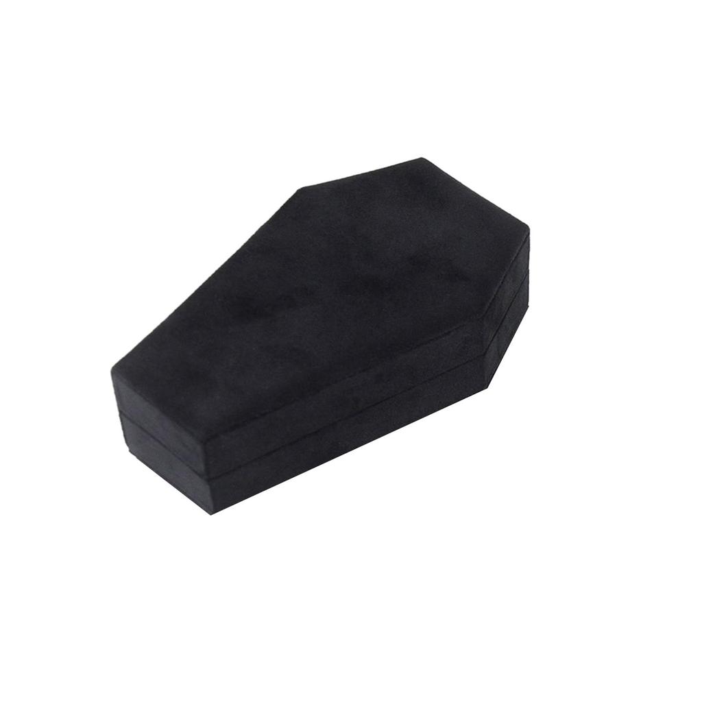 Black Gothic Coffin Shaped Velvet Jewelry Storage Box