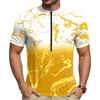 Men's Crew Neck Cycling Jersey Short Sleeve Breathable Quick Dry Zipper Front Sportswear Top for Outdoor Activities