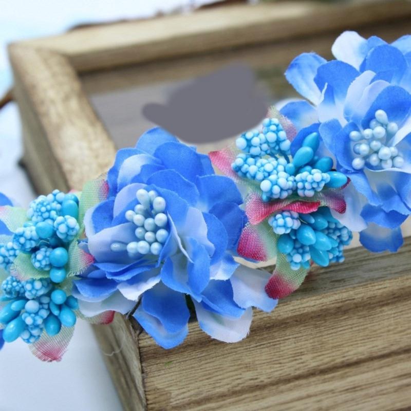 Flower Wreath Headbands Flower Crown Bride Hairband Fashionable Hair Accessories for Holiday Festivals and Parties