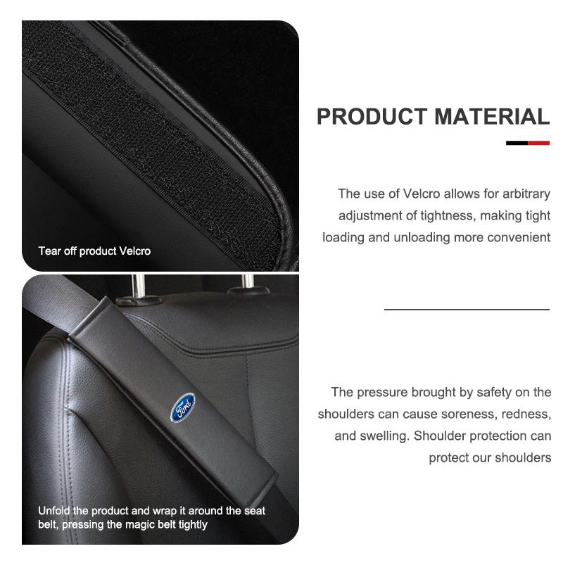 1/2PCS Car Seat Belt Covers Shoulder Cushion Protector Pad For Ford Fiesta mk7 mk5 mk8 mk4 mk6 1995-2011 2012 2013-2023