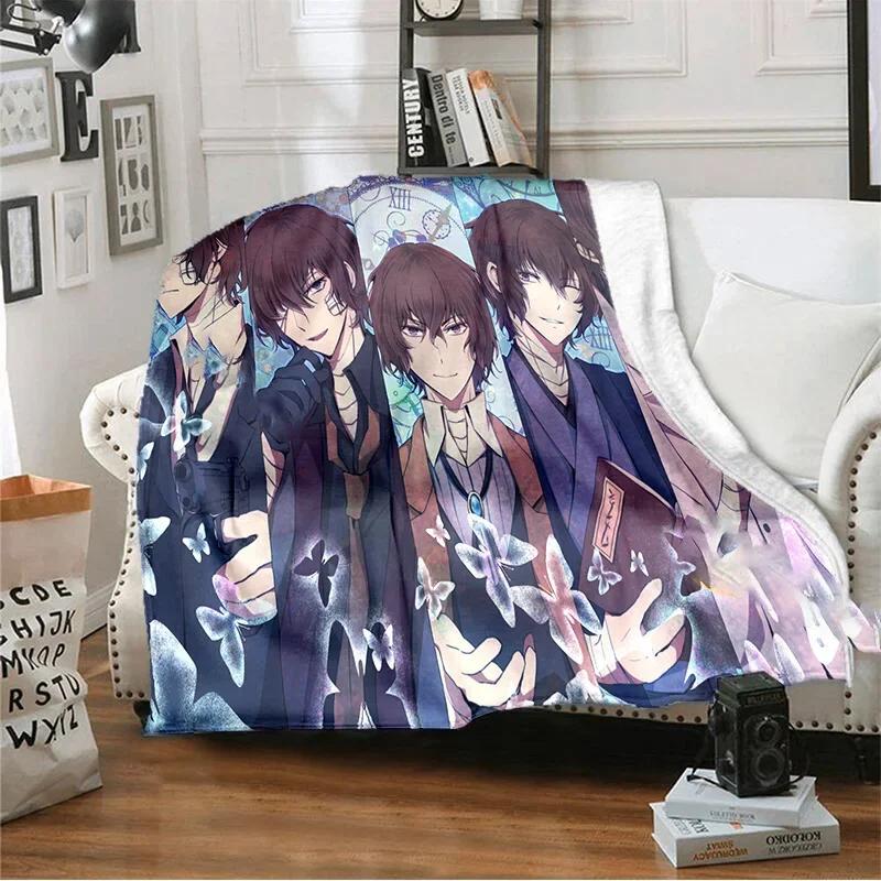 Manga Bungo Stray Dogs Dazai Osamu Throw Blanket Sheets On The Bed Blanket On The Sofa Decorative Lattice Bedspreads Sofa Covers