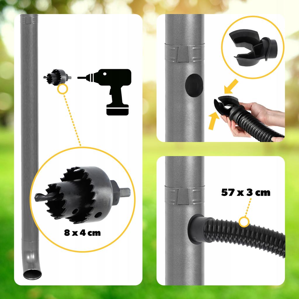 KADAX Rainwater Tank 240L Water Barrel Container With Tap Pot Large