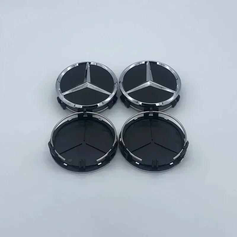 

For Mercedes Benz 4Pcs 75MM/60MM Car Tire Wheel Center Hub Cap Covers For Mercedes Benz Badge Emblem Rim Cover Auto Style Decor