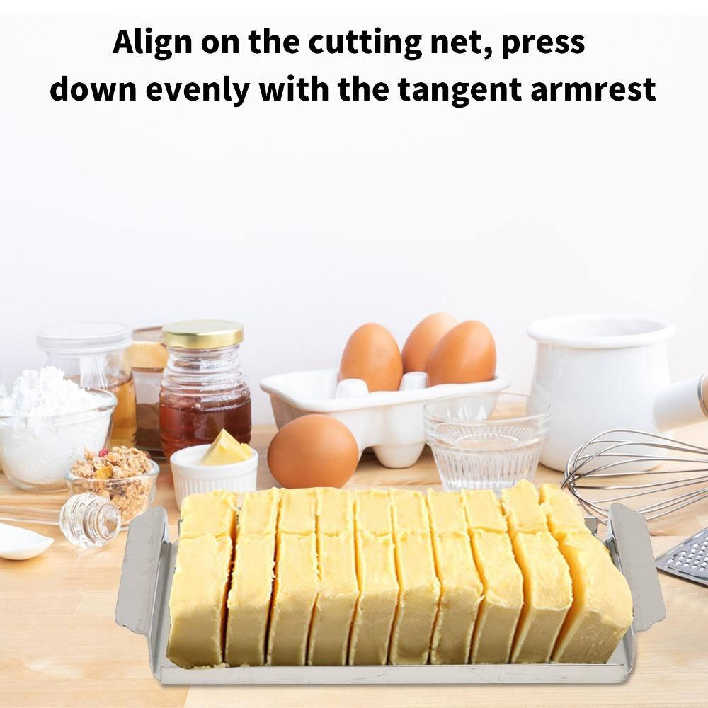 Transparent Cover Butter Slicer Cutter Stainless Steel Butter Dispenser Slicer Kitchen Countertop