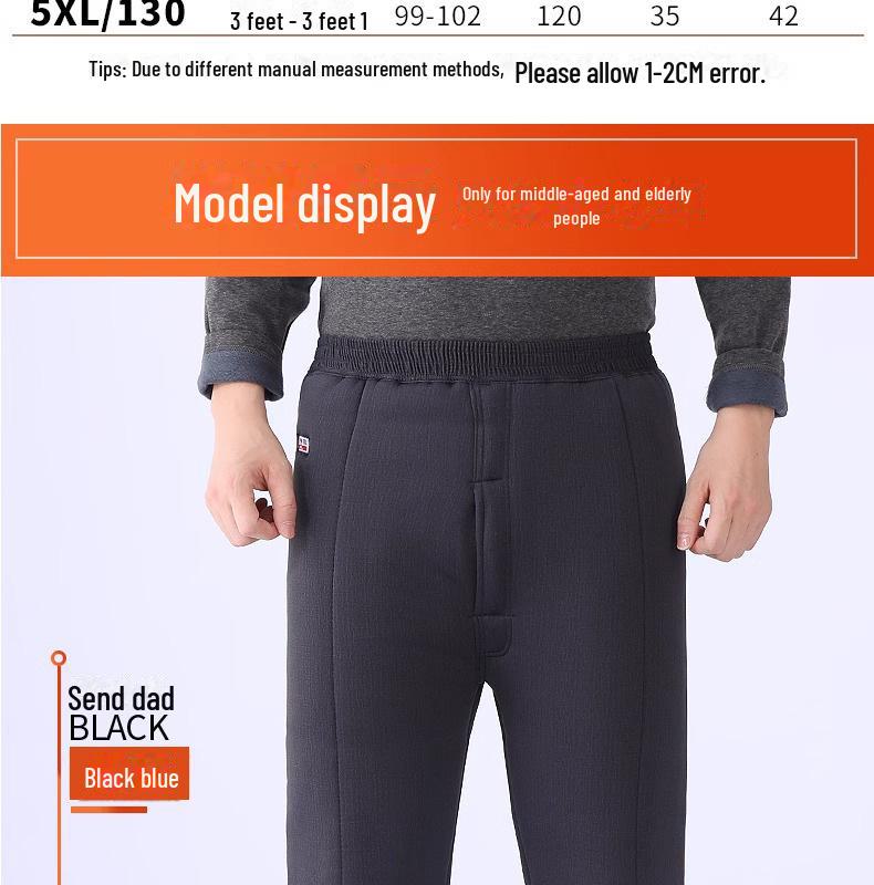 Pantaloni Invernali da Uomo Ispessiti in Pelo di Cammello: Pantaloni caldi foderati in velluto per persone di mezza età e anziane.