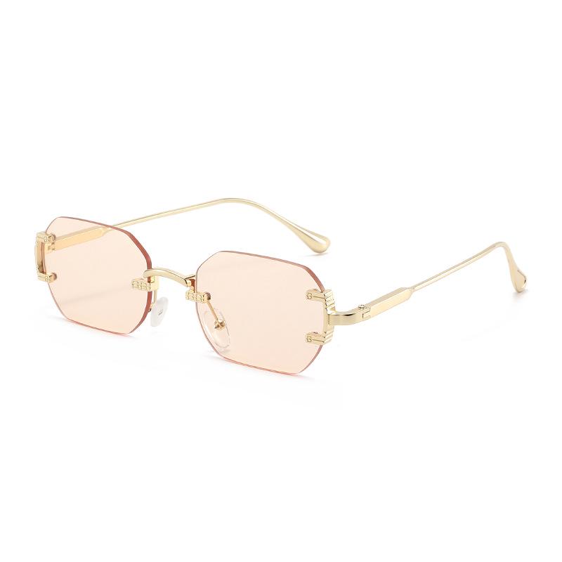 Trendsetting Frameless Metal Sunglasses: High-End Street Style for Men & Women