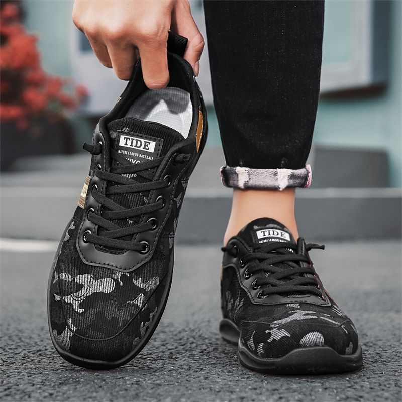 Spring and Summer Men's Breathable Casual Canvas Shoes Low-top Commuter Shoes