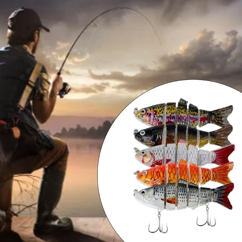 5 Pcs Multi Jointed Swimbait Fishing Lures Sea Fishing Tackle Roachs Lures