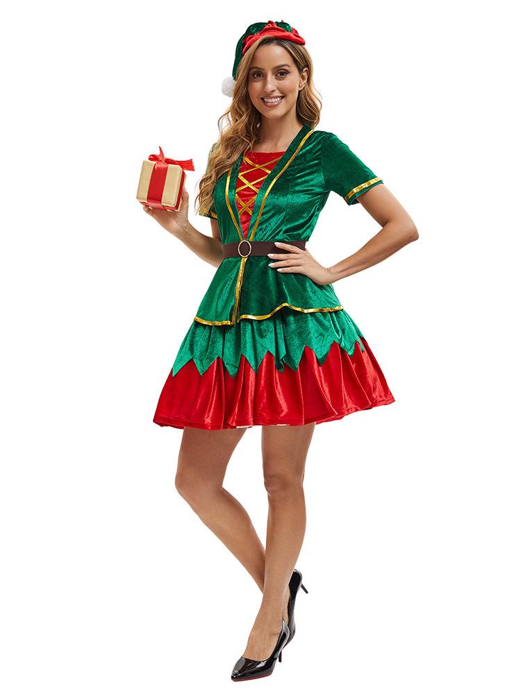 2025 Hot Selling Unisex Green Christmas Dress for Adults & Couples - Ideal for Stage Performances