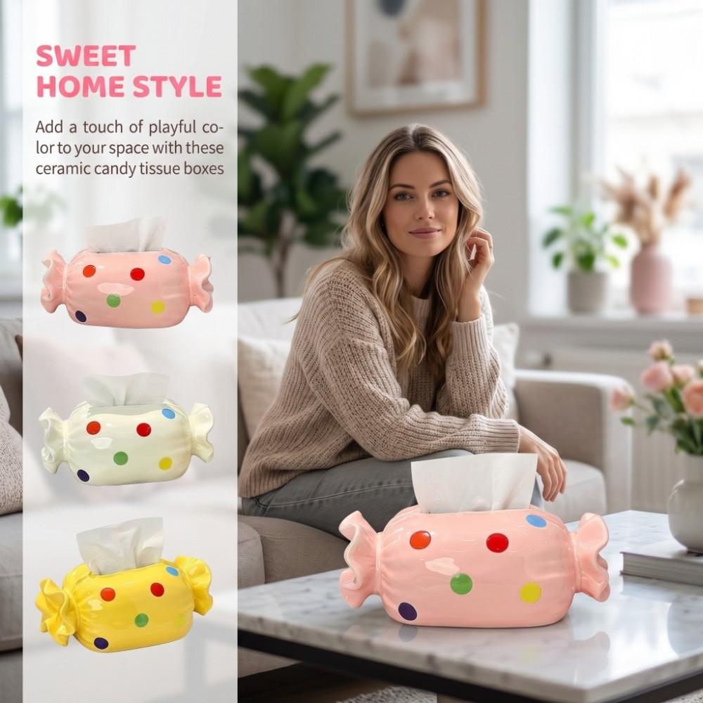 Modern Candy Tissue Box Polka Dot Tissue Storage Storage Box Napkin Box Dining Table