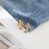 Retro Rhinestone Cross Titanium Steel Stud Earrings – European & American Style