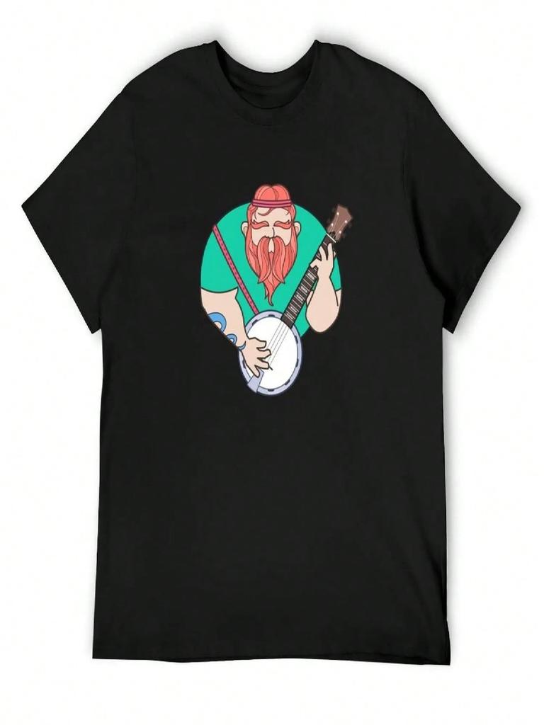 Bearded Banjo Player T-Shirt Vintage T Shirts Anime T Shirts Anime T-Shirt Luxury Clothes unisex