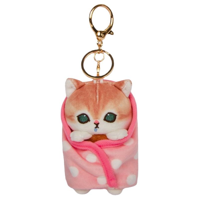 Mofusand Cat Keychain Wrapped Quilt Plush Doll Car Bag Pendant Couple Keyring