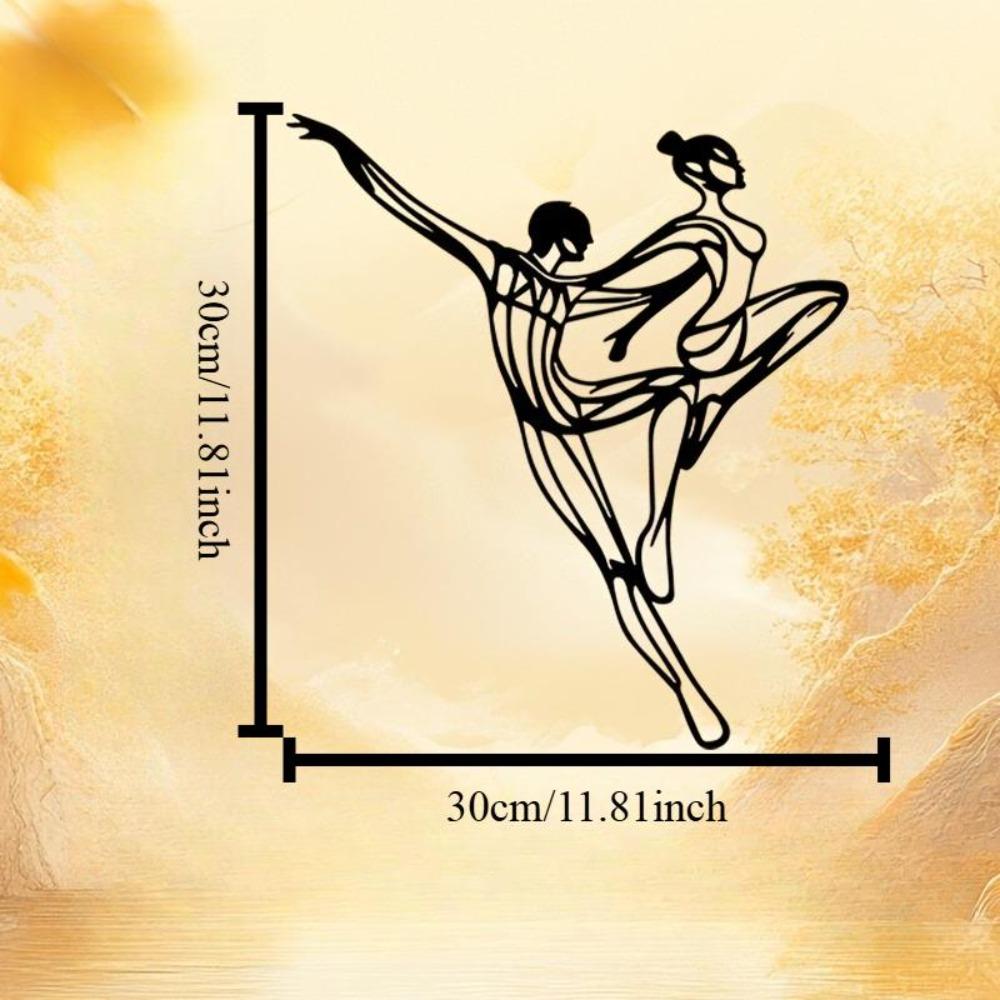 1pc Elegant Dancing Couple Metal Wall Art Sculpture, Iron Male Female Figures for Living Room Balcony Decor, Christmas Valentine Wedding New Year Gift