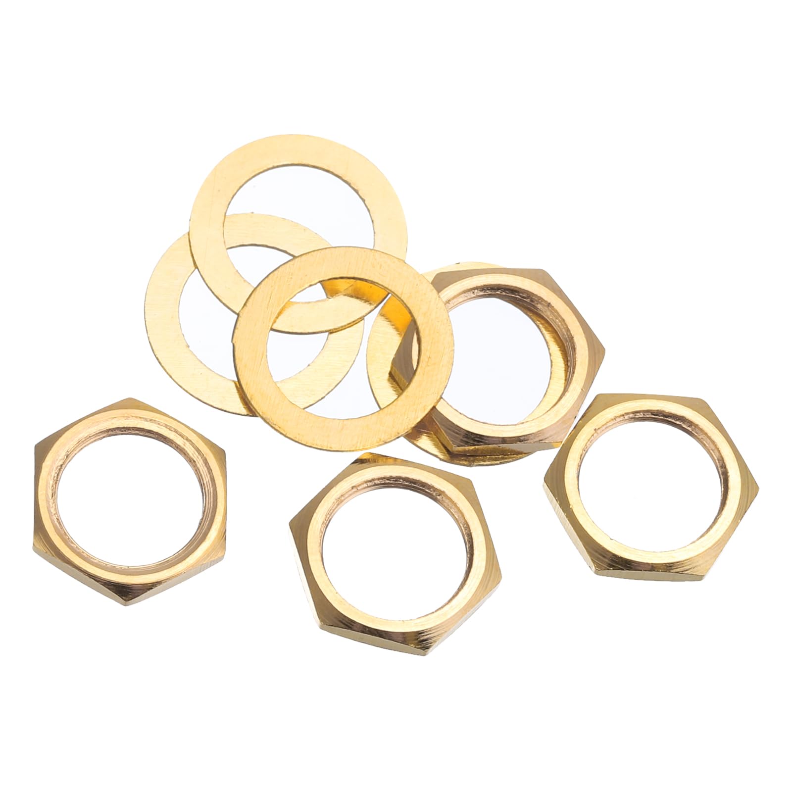 

uxcell Guitar Nuts and Washers M9 Guitar Jack Socket Nuts Gold for Guitar Bass 4 Sets Input/Output