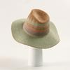 Spring Summer Fashion Striped Fedora for Women, Elegant Foldable Straw Sun Hat, Beach Vacation Accessory