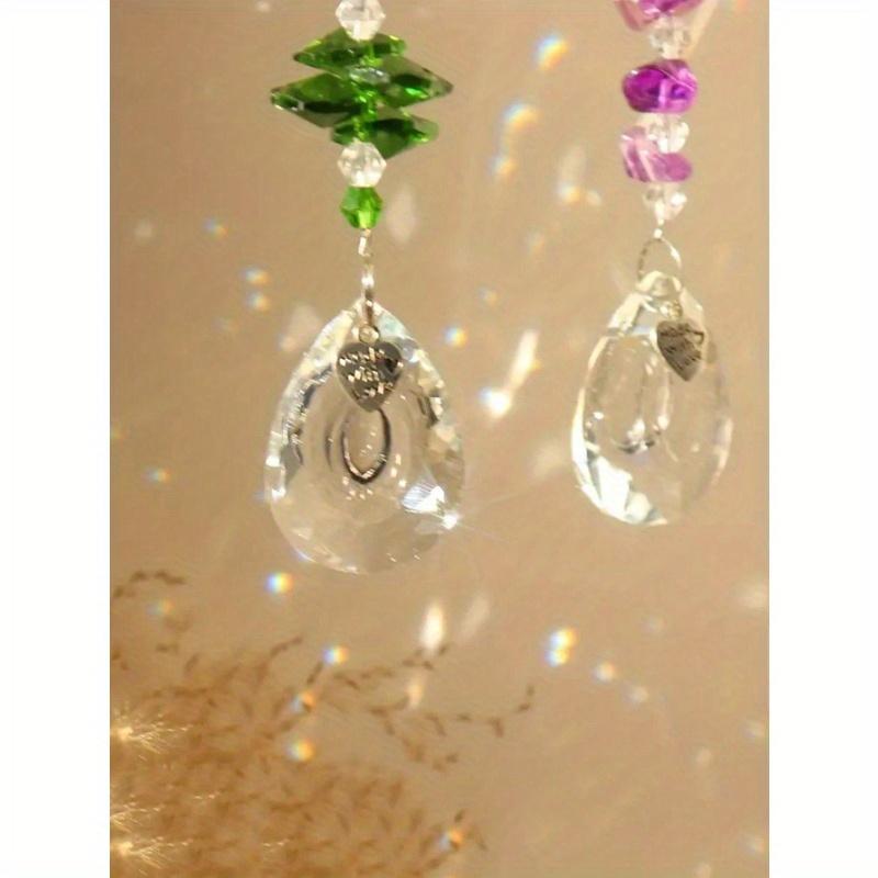 1PC Rainbow Sun Catcher, Tree Of Life Sun Catcher Heart Shaped Ornament Chakra Wheel Stone Window Ball Prism Hanging Garden Home Car Decoration