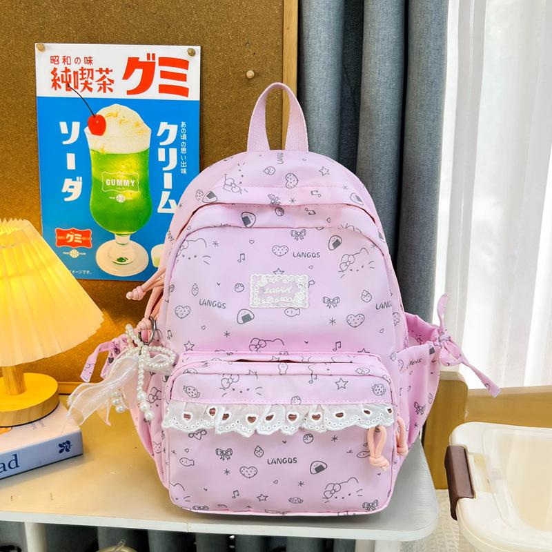 Schoolbag Korean ins wind girl backpack junior high school schoolbag girl cute cartoon student outing backpack girl