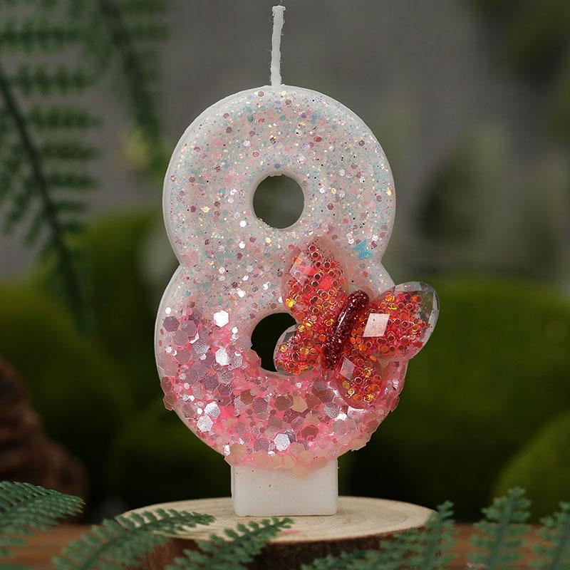 0-9 number candles creative candles pink bow suitable for birthday party birthday cake number candles wishing candles cake decoration candles
