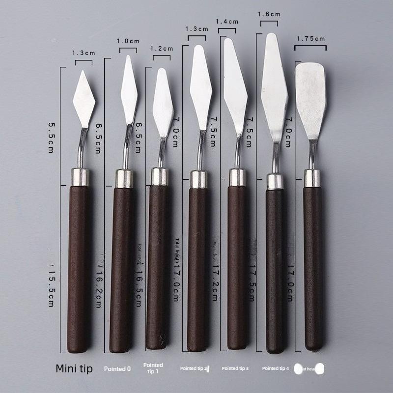 

Oil Painting Scraper Set Watercolor Acrylic Pigment Coloring Knife Art Scraper Wooden Handle Coloring