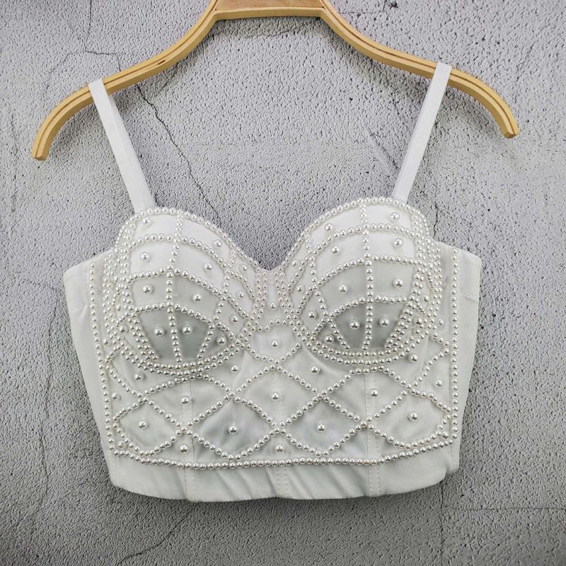 

Popular Slim-Fit Cotton-Spandex Summer Backless Short Wrap Bra Without Underwire, Thin Plus-Size Bralette White 34/75