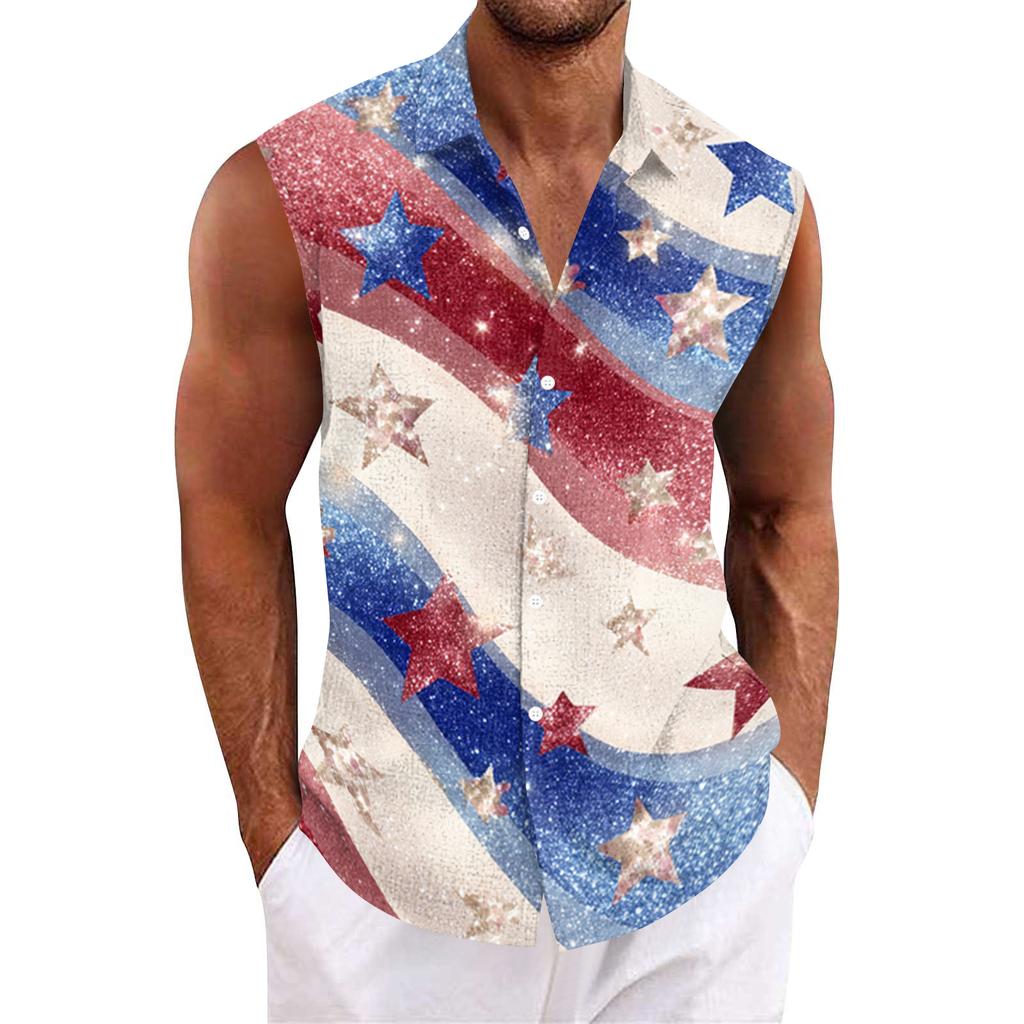 Męska hawajska koszula z klapami zapinana na guziki T-shirt top