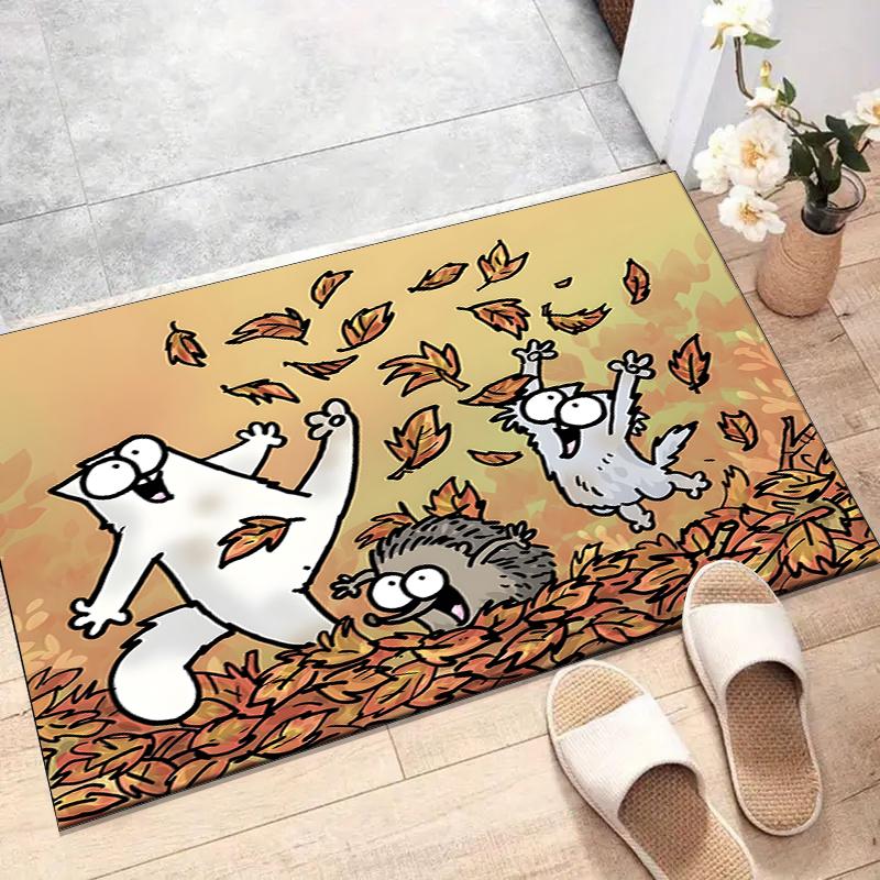 Simon's cat Polyester Carpet, Soft Indoor Mat for Office Chair, Living Room, Computer Desk - Decorative Home Office Rug Design