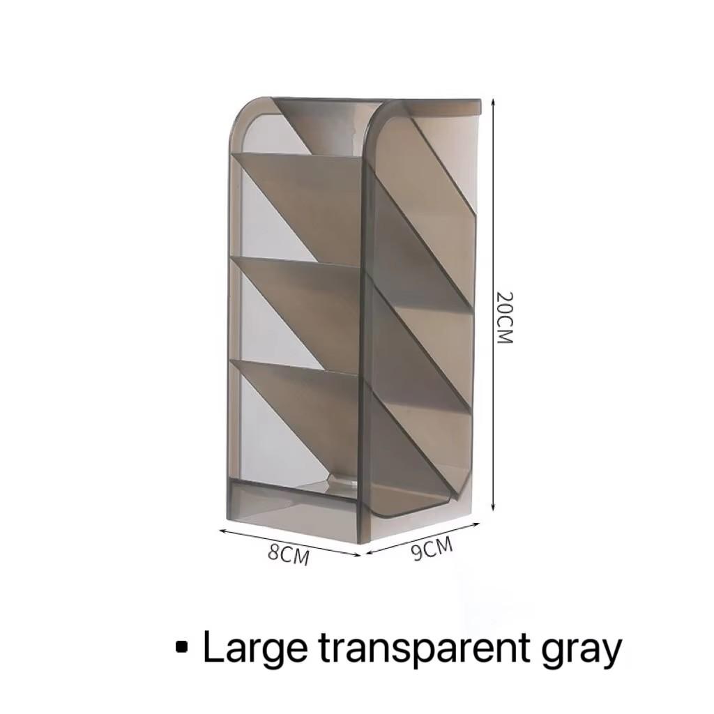 1 Pcs Creative Transparent Oblique Pen Holder Student Desktop Pen Holder Storage Stationery Box Office Pen Holder