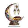 2d Moon Ornament Lightweight Acrylic Moon Decoration Hollowed-Out Moon Decor Exquisite Bohemian Decorated Stand For Shelf Dining
