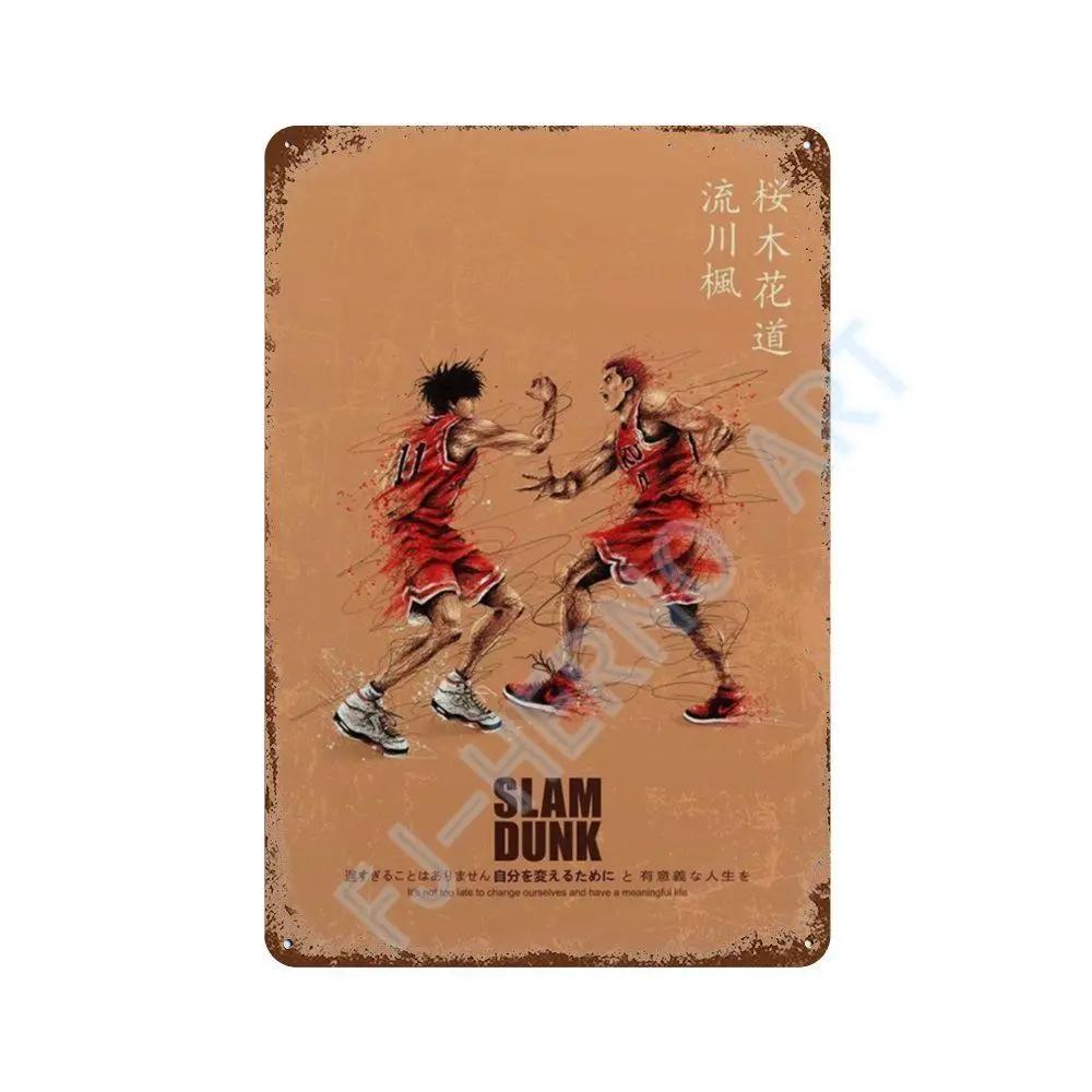 Japanese Anime Slam Dunk Metal Tin Sign Plaque Retro Poster Corridor Room Home Decor Murals Decorative Plates Wall Art Gift