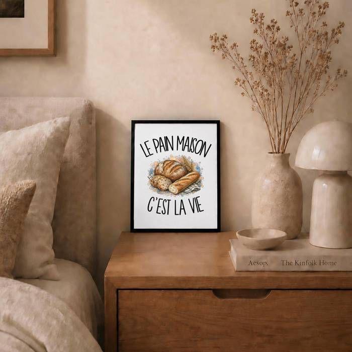 Poster - PLANETEE - « Le pain maison c'est la vie » - Surface perlée - Papier photo 310 g/m² - Format A4